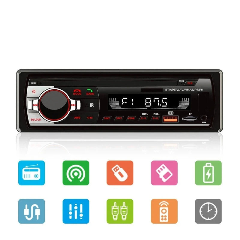 1-Din Bluetooth Car Radio Stereo AUX/FM/mp3/USB