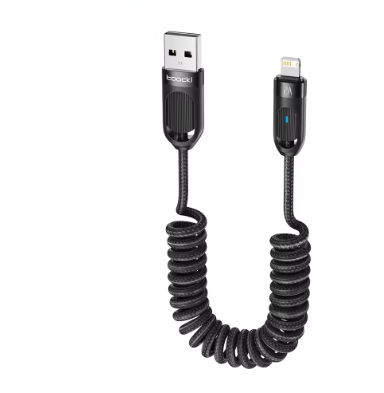 Retractable USB Spring 8-Pin Charging Cable