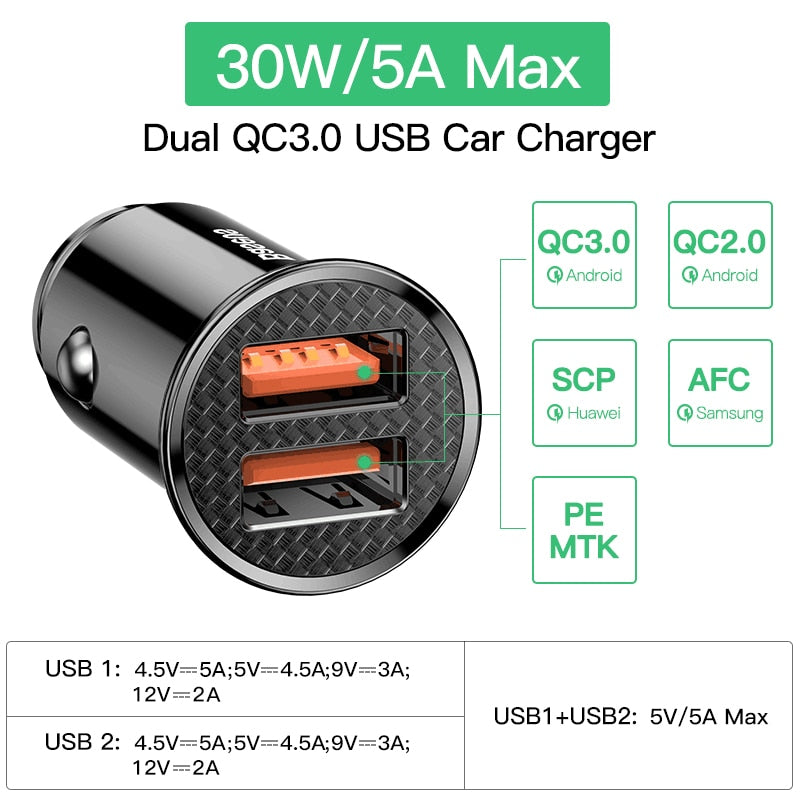 USB Car Charger Quick Charge 4.0