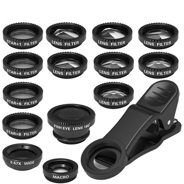 Lens Kit for Macro Mobile Fisheye Prism Star Wide-Angle