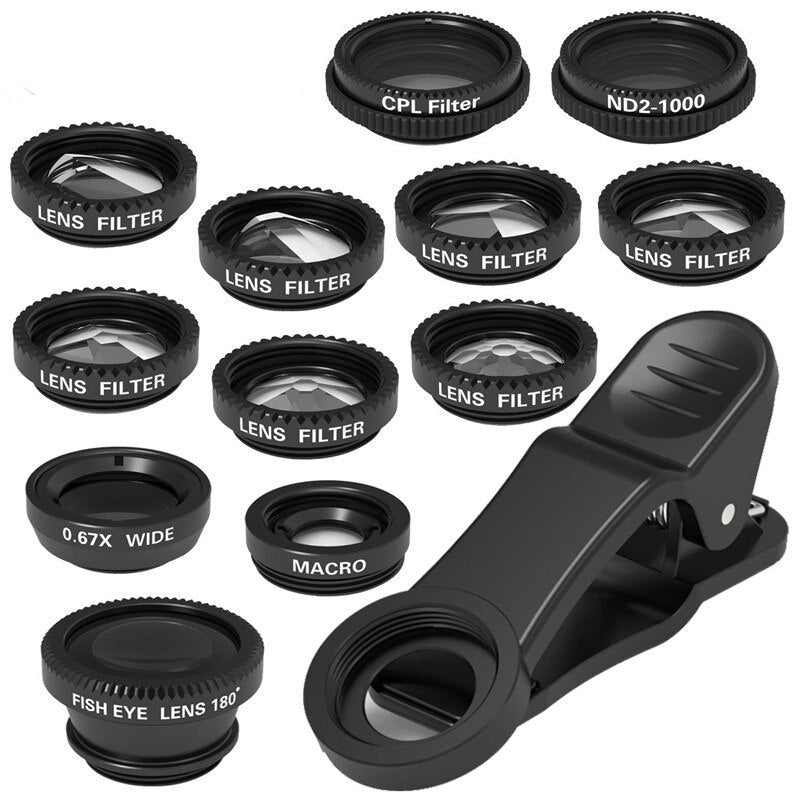 Lens Kit for Macro Mobile Fisheye Prism Star Wide-Angle