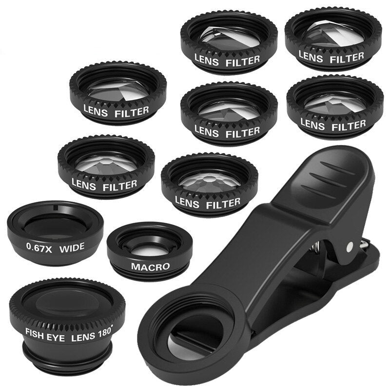 Lens Kit for Macro Mobile Fisheye Prism Star Wide-Angle