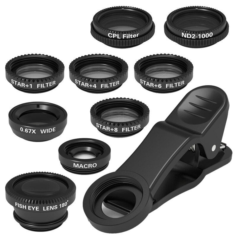 Lens Kit for Macro Mobile Fisheye Prism Star Wide-Angle